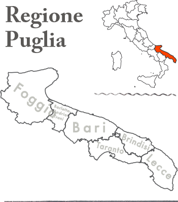 イタリアのかかとの部分であるプーリア地方は７つの都市からなる州です。